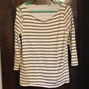 Olive green striped tee